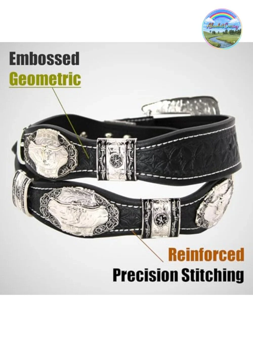 Genuine Leather Western Concho Belt - Silver Star Buckle